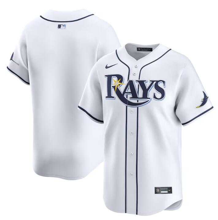 Mens Tampa Bay Rays Blank White Home Limited Stitched Baseball Jersey Dzhi